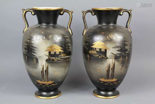 A Pair of English Porcelain Vases