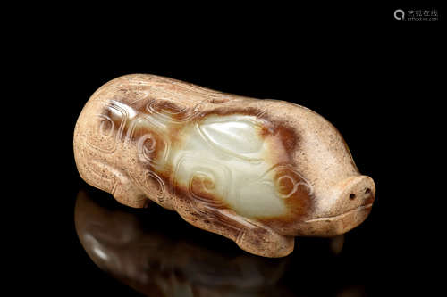 JADE CARVED 'PIG' ORNAMENT