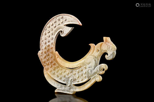 CELADON JADE CARVED 'PHOENIX' PENDANT