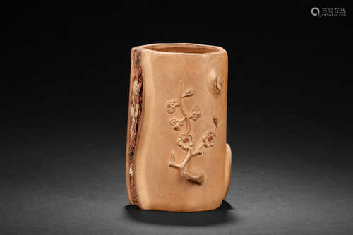 YIXING ZISHA 'TREE BRANCH' BRUSH POT