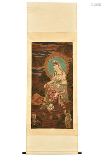 INK ON SILK PAINTING 'GUANYIN'