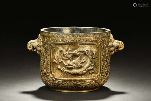 BRONZE CAST 'DRAGONS' CENSER