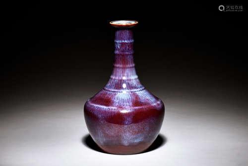 FLAMBE GLAZED BOTTLE VASE