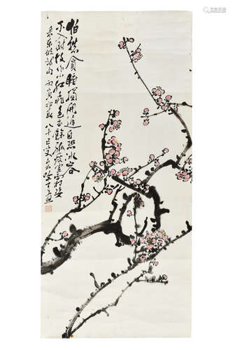 SONG YINKE: INK AND COLOR ON PAPER PAINTING 'PLUM FLOWERS'