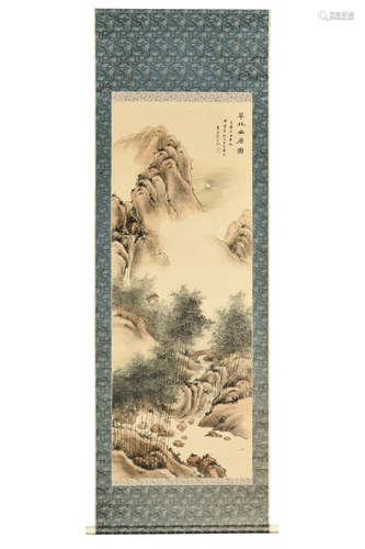 SHEN ZONGJING: INK AND COLOR ON SILK PAINTING 'MOUNTAIN SCENERY'