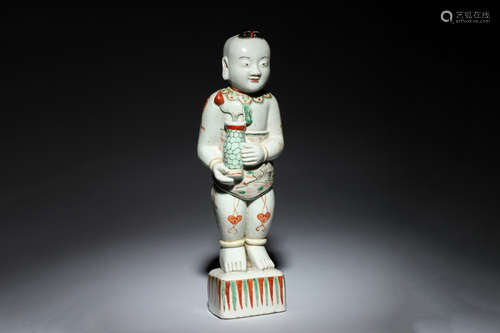 SANCAI PORCELAIN BOY FIGURE