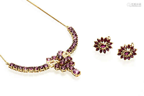 NATURAL RUBY PENDANT AND MATCHING EARRINGS WITH GIA CERTIFICATE