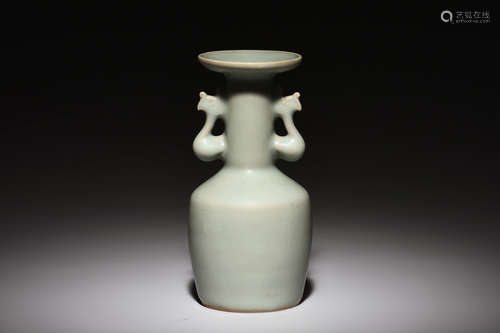 LONGQUAN WARE VASE WITH PHOENIX HANDLES