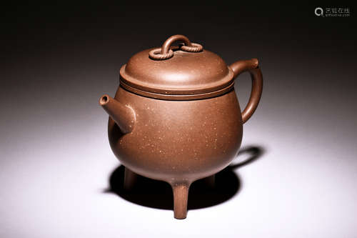 YIXING ZISHA TRIPOD TEAPOT