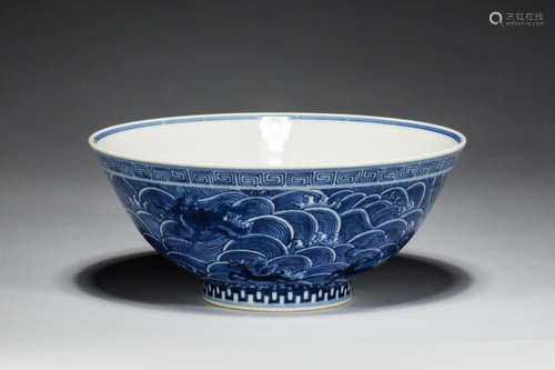 BLUE AND WHITE 'MYTHICAL BEASTS' BOWL