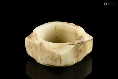 WHITE JADE CARVED ORNAMENT, CONG