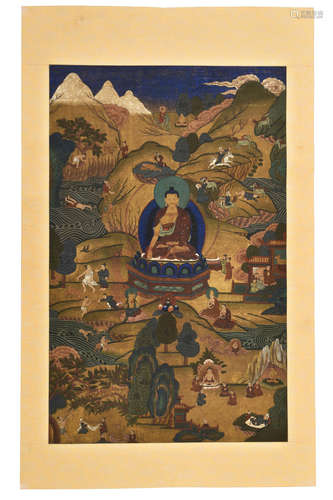 TIBETAN SHAKYAMUNI THANGKA