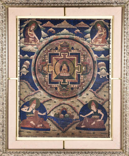 LARGE FRAMED MANDALA THANGKA