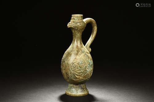 BRONZE CAST 'PHOENIX' EWER