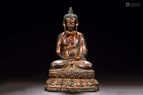 PARCEL-GILT FIGURE OF AMITABHA