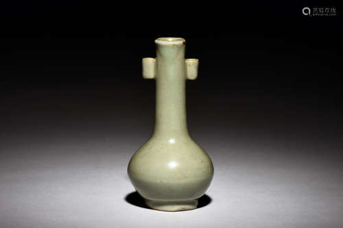 CELADON GLAZED SMALL VASE WITH LUG HANDLES