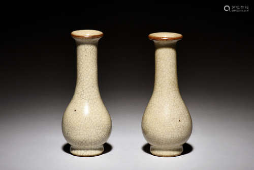 PAIR OF CRACKLEWARE VASES