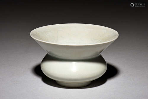 CELADON IMPRESSED AND CARVED SPITTOON