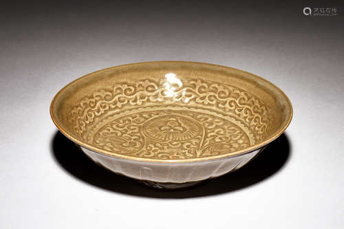 DING WARE CARVED 'FLOWERS' DISH