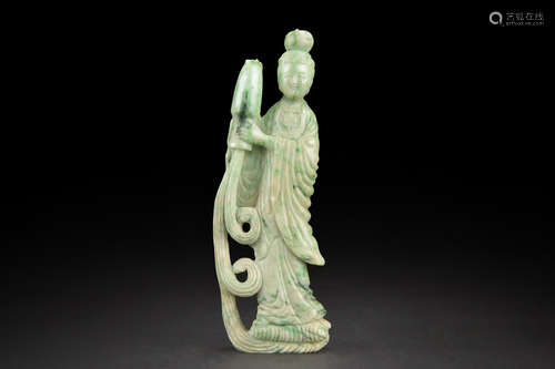 JADEITE CARVING OF GUANYIN