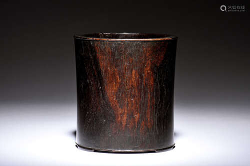 A ZITAN WOOD BRUSH POT