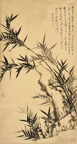 WU ZHEN: INK ON PAPER PAINTING 'BAMBOO GROVE'