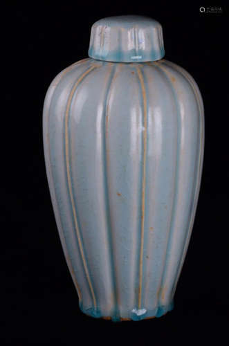 A HUTIANYAO MELON SHAED GU VASE