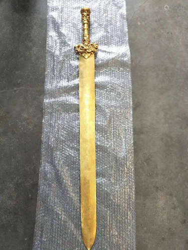 A DRAGON PATTERN GILT COPPER SWORD