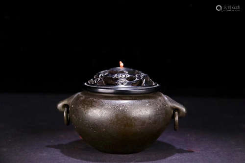 AN OLD BRONZE CENSER