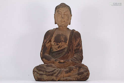 17-19TH CENTURY, A BUDDHA DESIGN WOOD ORNAMENT, QING DYNASTY