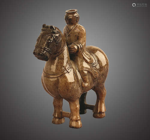 206 BC-220 AD, A HORSE RIDING PATTERN HETIAN JADE , HAN DYNASTY