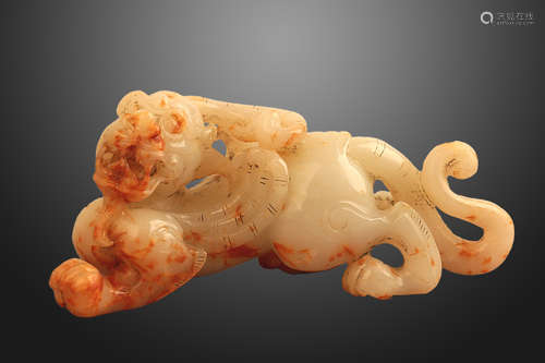 206 BC-220 AD, A AUSPICIOUS ANIMAL PATTERN HETIAN JADE , HAN DYNASTY