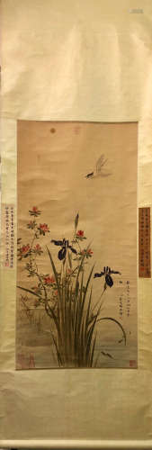 17-19TH CENTURY, TINGXI JIANG <ORCHID&BIRD> PAINTING, QING DYNASTY