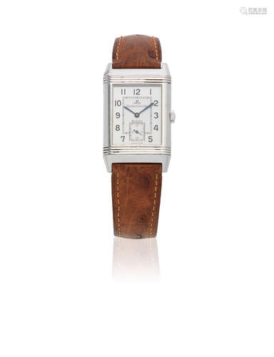 Reverso Grande Taille, Ref: 270.8.62, Sold 5th April 2001  Jaeger-LeCoultre. A stainless steel manual wind reversible rectangular wristwatch