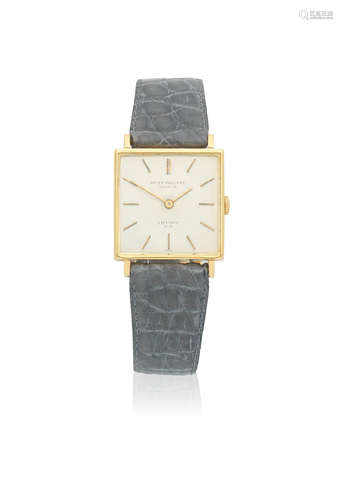 Ref: 3430, Circa 1965  Patek Philippe. An 18K gold manual wind square wristwatch