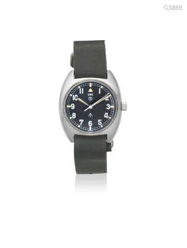 Circa 1976  CWC. A stainless steel manual wind military wristwatch issued to the British Army