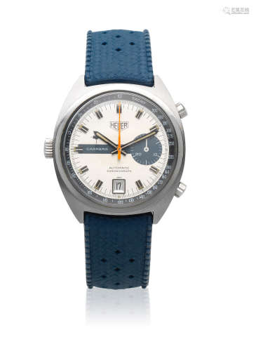 Carrera, Ref: 1553, Circa 1972  Heuer. A stainless steel automatic calendar wristwatch