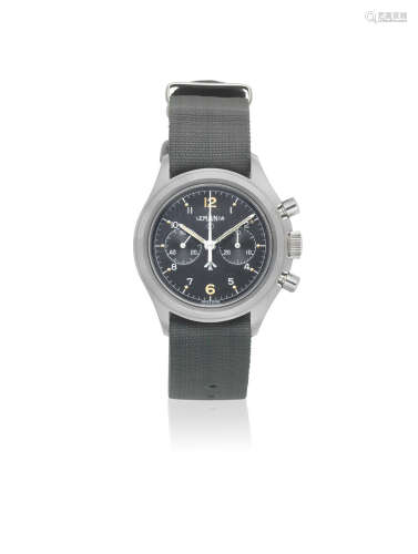 Circa 1976  Lemania. A stainless steel manual wind military chronograph wristwatch issued to the Royal Navy
