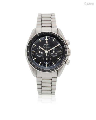 Speedmaster Professional, Ref: 145.012-67 SP, Circa 1967  Omega. A stainless steel manual wind chronograph bracelet watch
