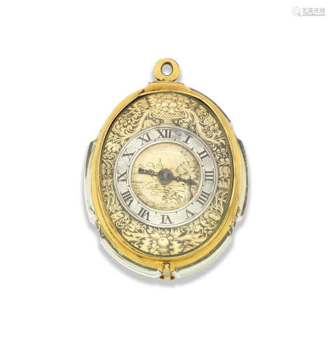 Circa 1600   Probably English. An unsigned early oval foliate watch
