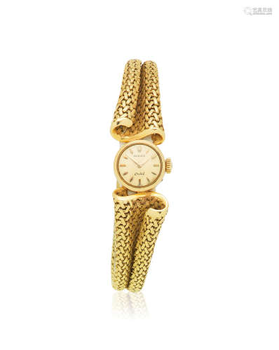 Orchid, Ref: 9524, London Import mark for 1970  Rolex. A lady's 18K gold manual wind bracelet watch with unusual bracelet