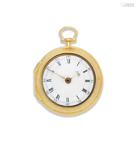 Circa 1770  George Monro, Edinburgh. A gold key wind pair case pocket watch