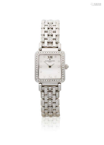 Ref: 10531/326G, Sold 31st December 1998  Vacheron & Constantin. A lady's 18K white gold and diamond set manual wind bracelet watch