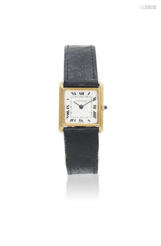 Ref: 19476.2.68, Circa 1960  Cartier for Bueche Girod. A lady's 18K gold manual wind square wristwatch
