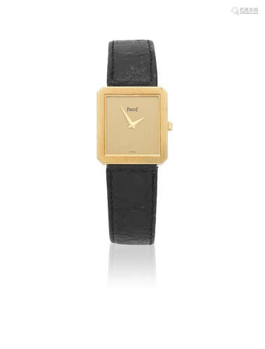 Protocol, Ref: 8154 N, Sold 28th September 1999  Piaget. An 18K gold manual wind rectangular wristwatch