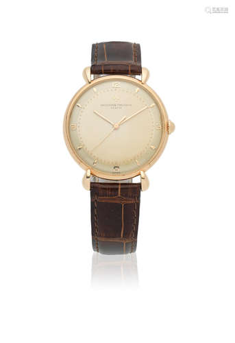 Ref: 4218, Circa 1950  Vacheron & Constantin. An 18K rose gold manual wind wristwatch with teardrop lugs