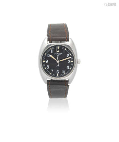 Circa 1973  Hamilton. A stainless steel manual wind military wristwatch issued to the British Army