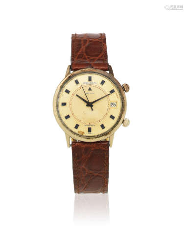 Memovox, Circa 1955  Jaeger-LeCoultre. A gold plated automatic calendar alarm wristwatch