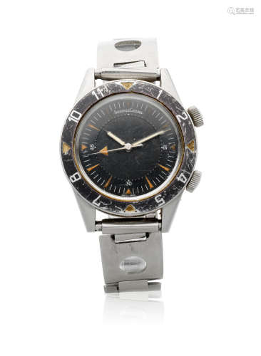 Deep Sea Memovox, Ref: 857, Circa 1959  Jaeger-LeCoultre. A stainless steel bumper automatic alarm bracelet watch