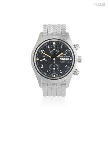 Der Fliegerchronograph, Ref: 3706, Circa 2000  IWC. A stainless steel automatic calendar chronograph bracelet watch